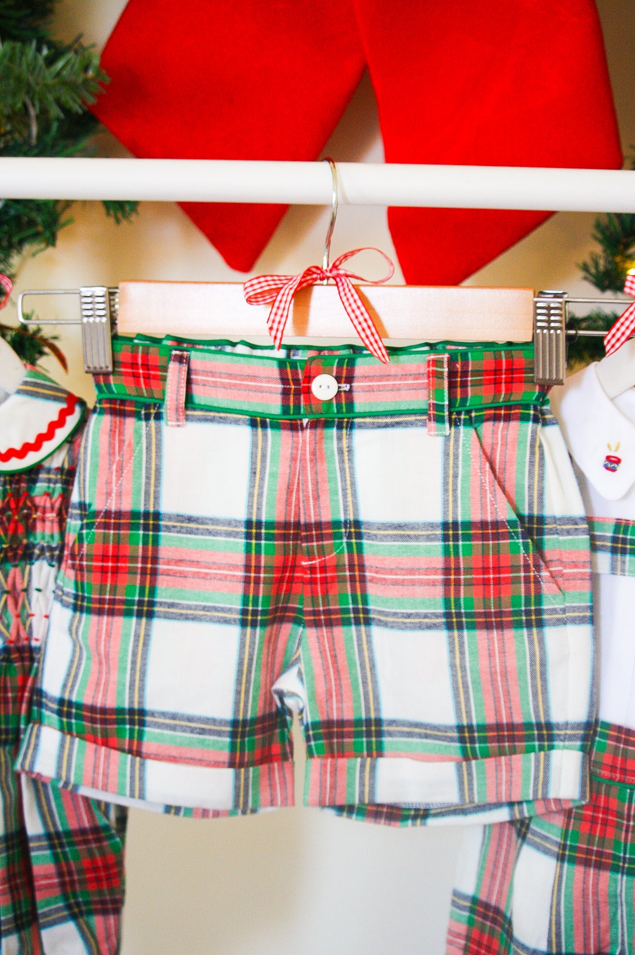 {Sutherby Boys} Signature Prep Shorts ~ Christmas Fair Tartan