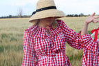 {Sutherby Ladies} Signature ‘Lola' Capelet Dress ~ Classic Red Gingham