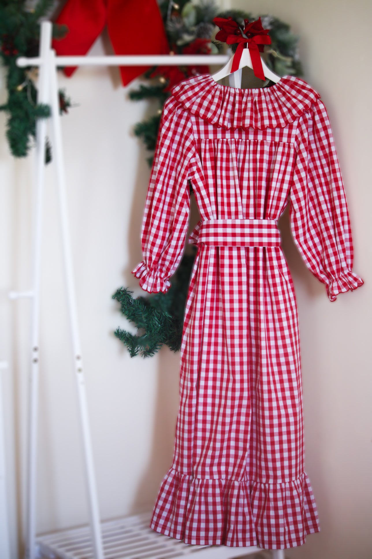 {Sutherby Ladies} Signature ‘Lola' Capelet Dress ~ Classic Red Gingham