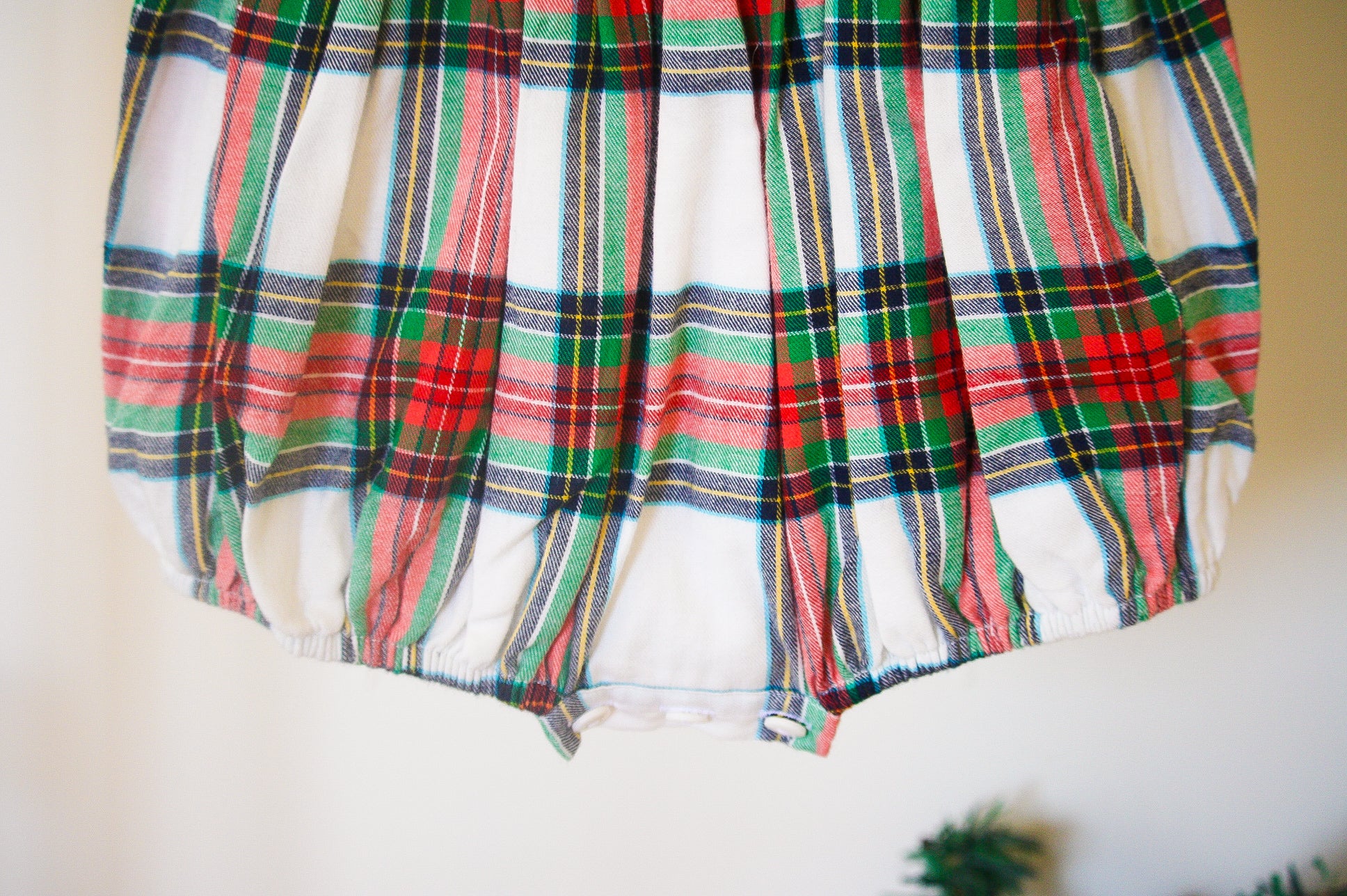 {Sutherby Girls} Signature Smocked Romper ~ Christmas Fair Tartan