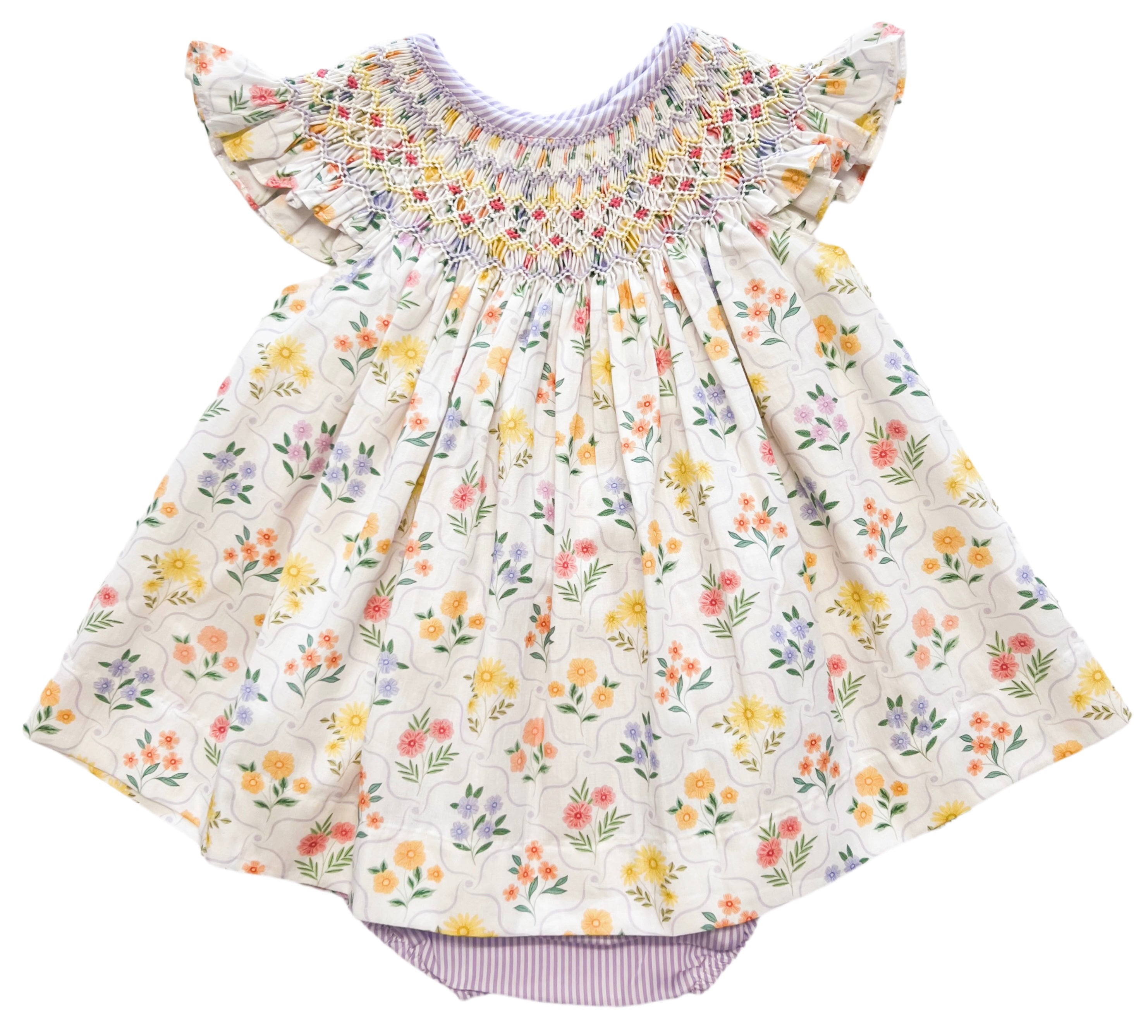 The Smocked Bishop Set - Tiled Floral