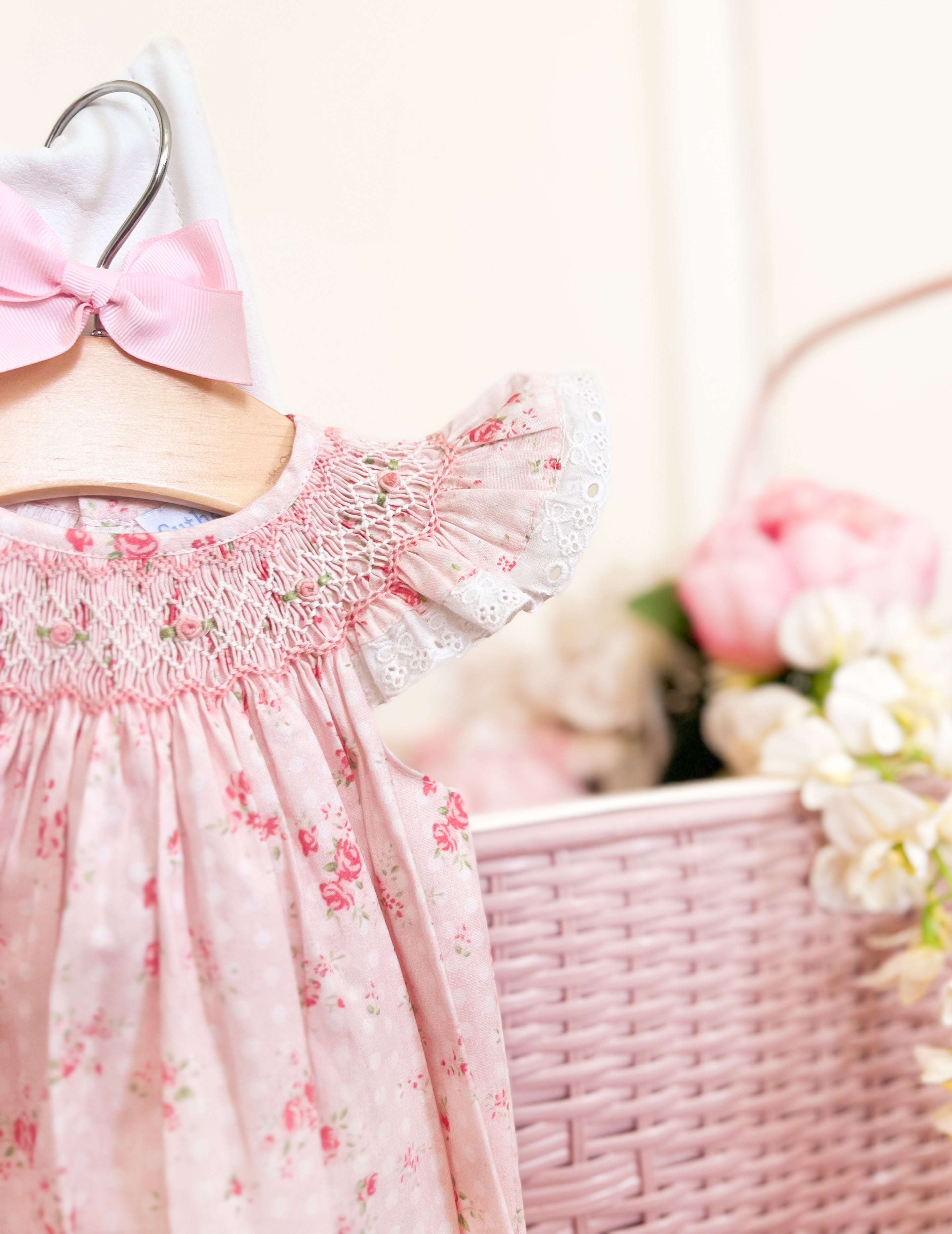 The Smocked Bishop Romper - Vintage Roses