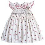 {Sutherby Girls} Signature Smocked Dress ~ Crimson Posy