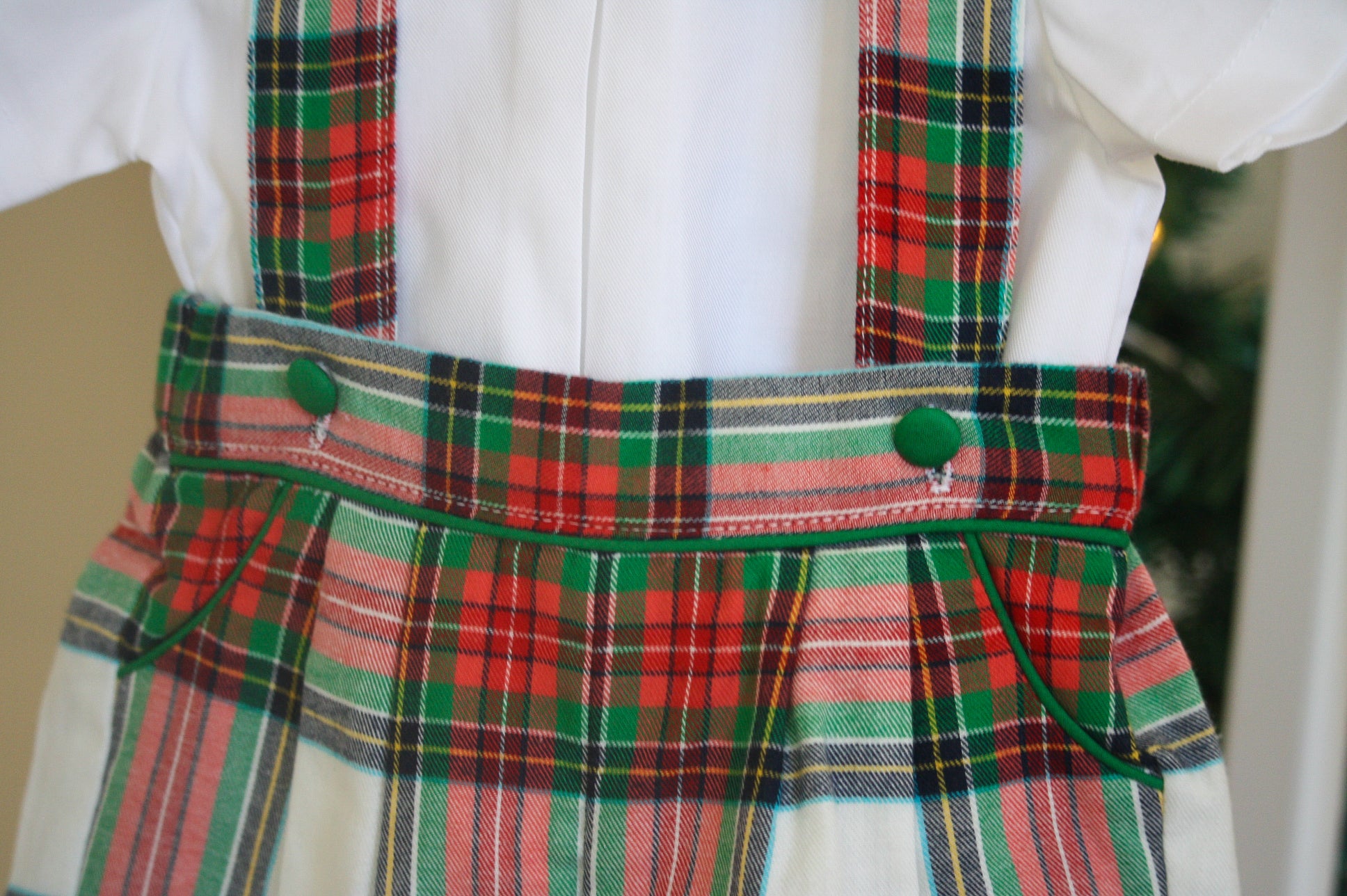 {Sutherby Boys} Signature Suspender Shorts ~ Christmas Fair Tartan
