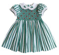 {Sutherby Girls} Signature Smocked Dress ~ Evergreen Stripe