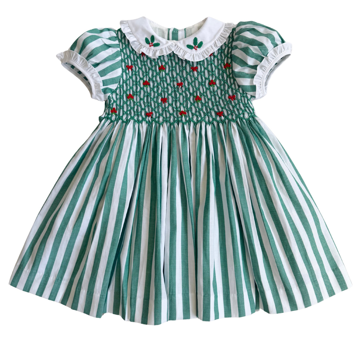 {Sutherby Girls} Signature Smocked Dress ~ Evergreen Stripe