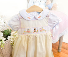 Load image into Gallery viewer, The Smocked Pinafore - Carrot Patch
