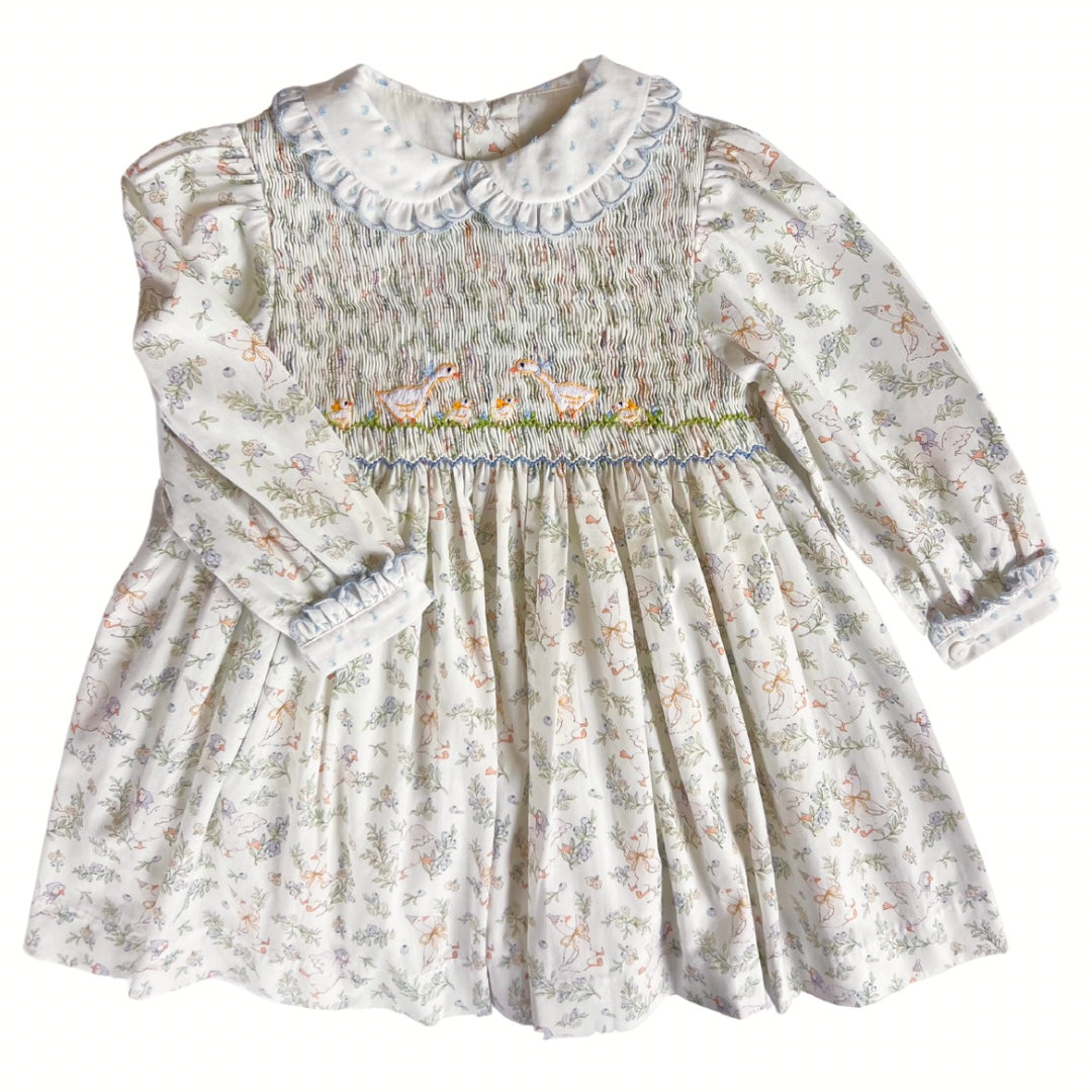 {Sutherby Girls} Signature Smocked Dress ~ 'Country Geese'