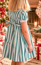 {Sutherby Girls} Signature Smocked Dress ~ Evergreen Stripe