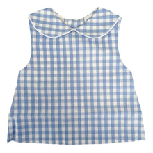 Load image into Gallery viewer, Collared Unisex Blouse - Blue Gingham
