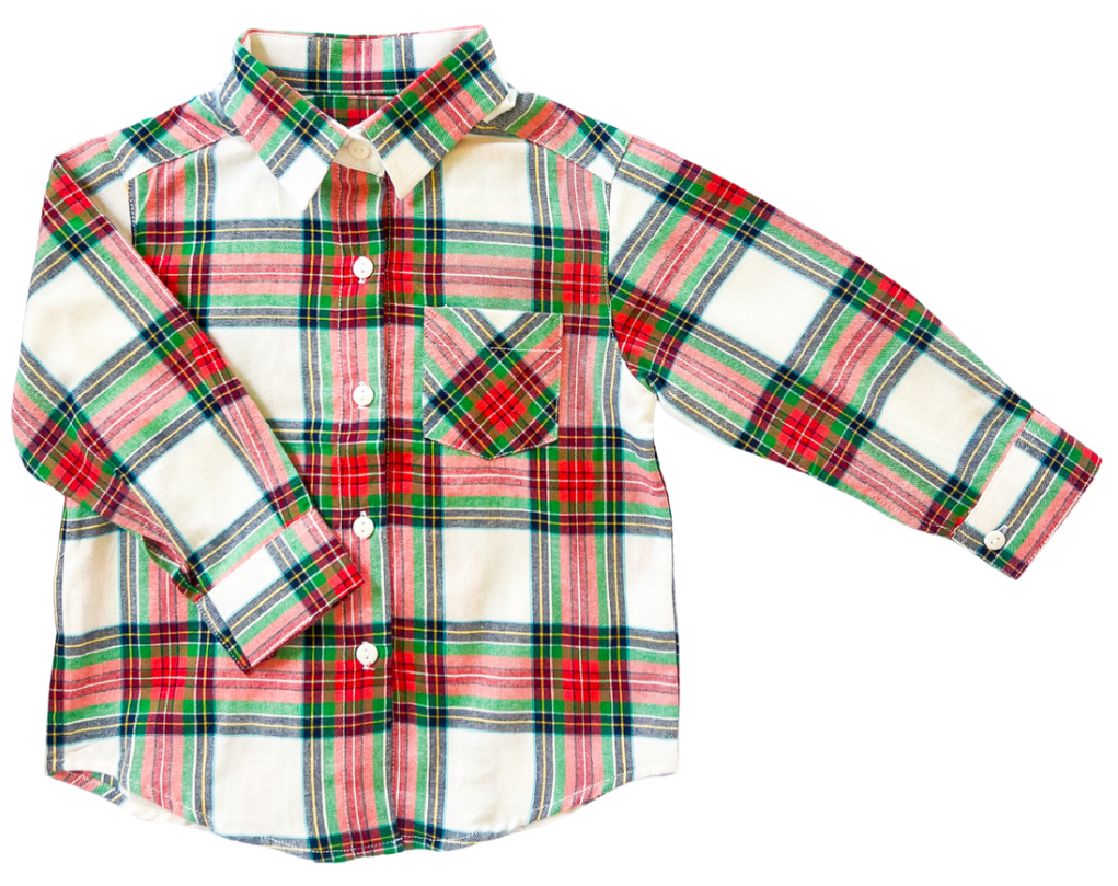 {Sutherby Boys} Shirt ~ Christmas Fair Tartan