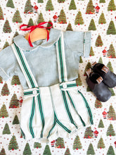 Load image into Gallery viewer, The Suspender Bloomer Set - Forest Green Stripe
