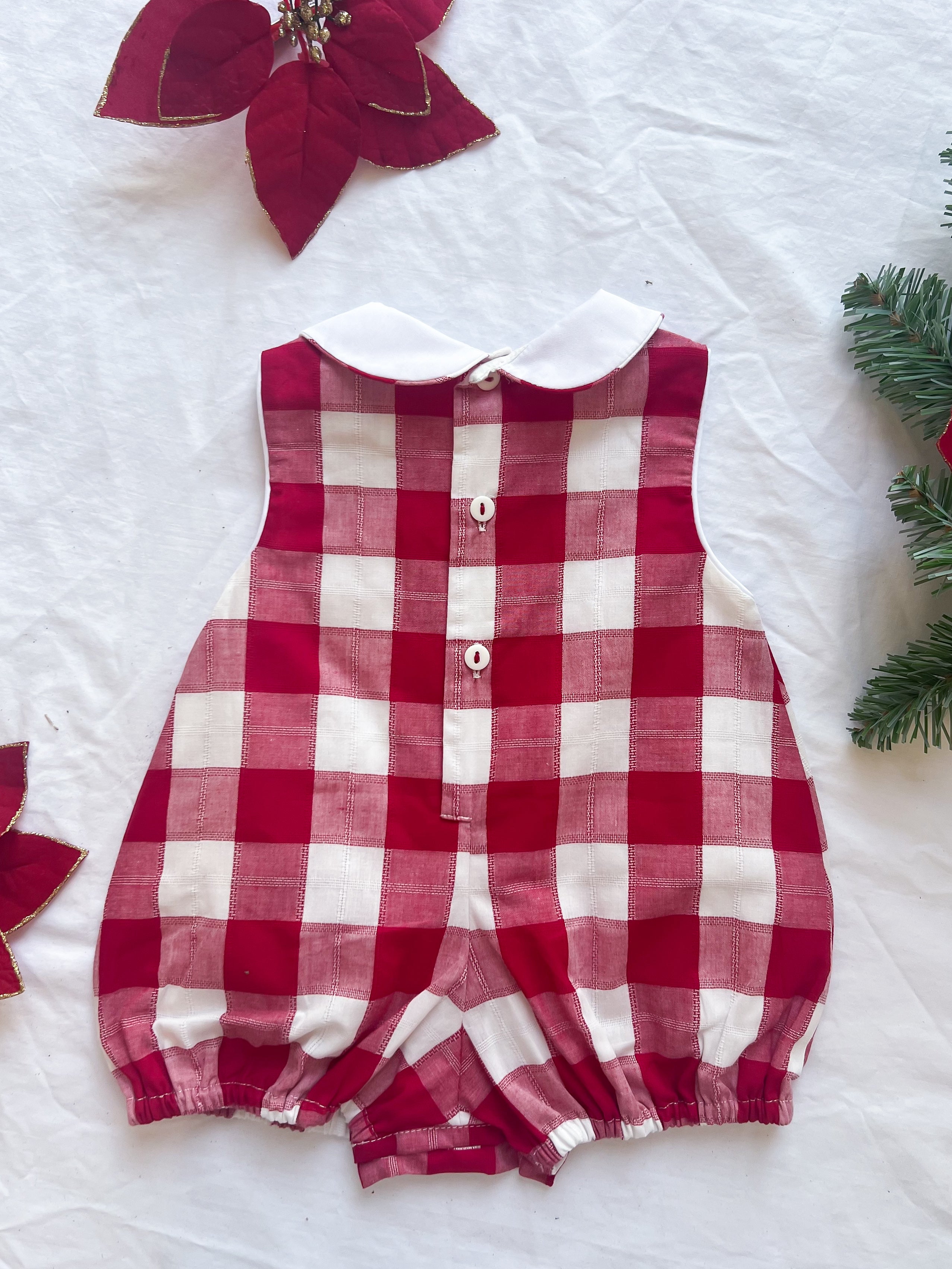 {Sutherby Boys} The Collared Romper ~ Heritage Red Gingham ~ FARMHOUSE SALE