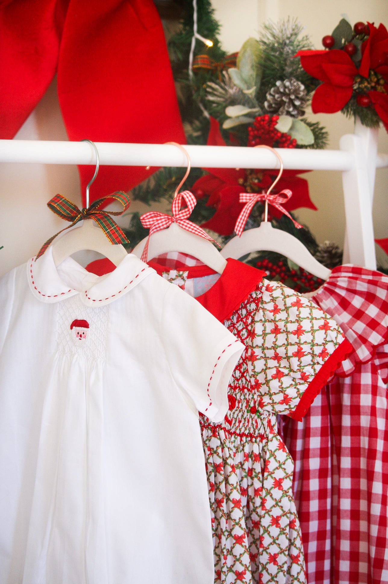{Sutherby Girls} Signature Smocked Dress ~ Holiday Garland Trellis