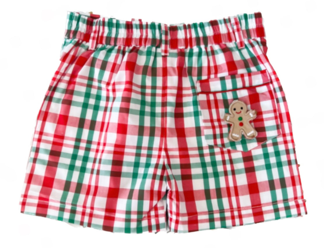 {Sutherby Boys} Gingerbread Plaid Prep Short