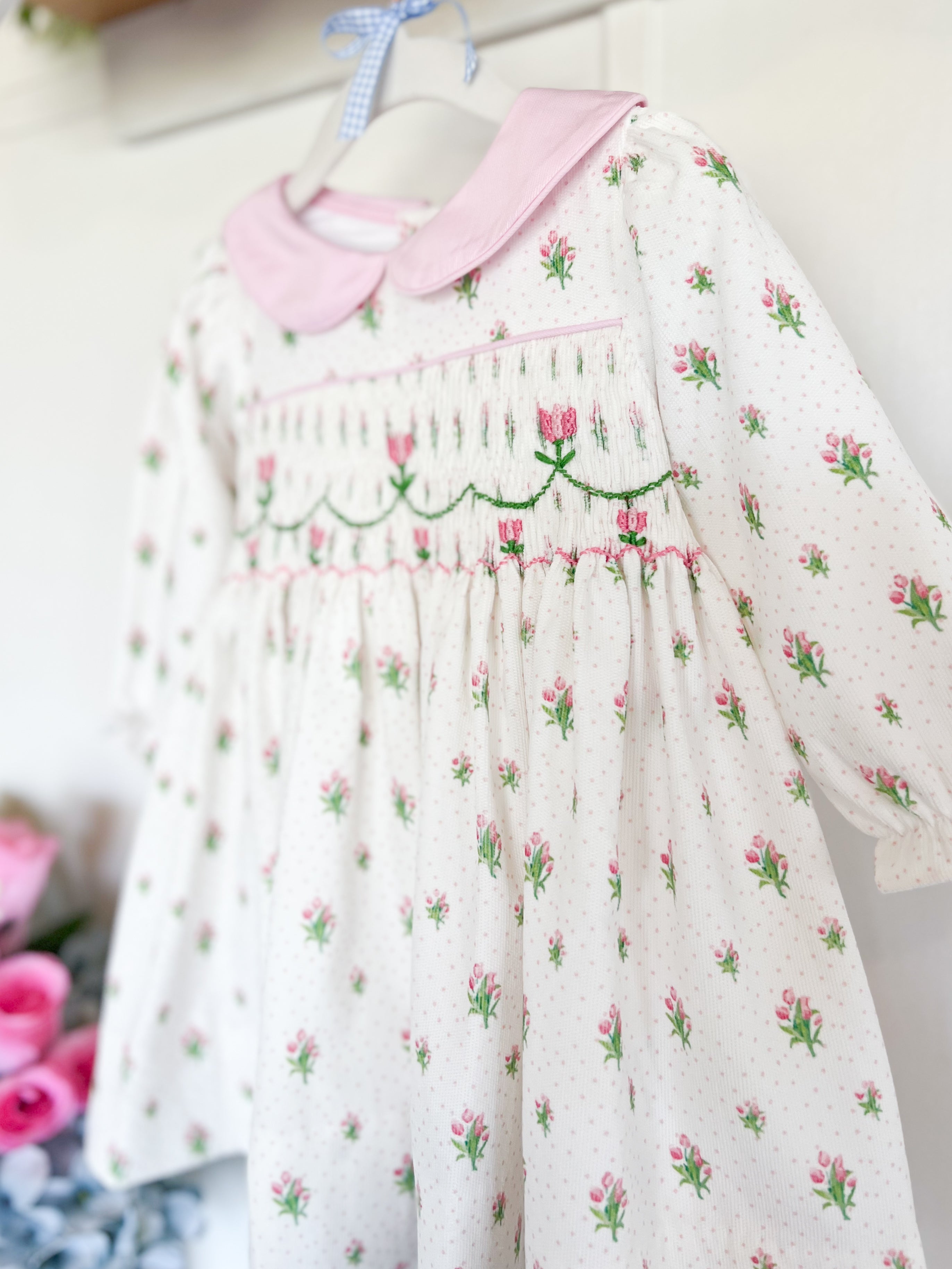 {Sutherby Girls} Signature Smocked Dress - Garden Tulips