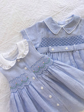 Load image into Gallery viewer, The Smocked Dress - Blue Gingham
