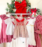 {Sutherby Girls} Signature Smocked Dress ~ Holiday Garland Trellis
