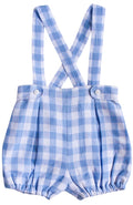 {Sutherby Boy} Signature Suspender Bloomers ~ Blue Gingham Linen