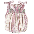 {Sutherby Girls} Smocked Romper ~ Pink Vintage Patchwork