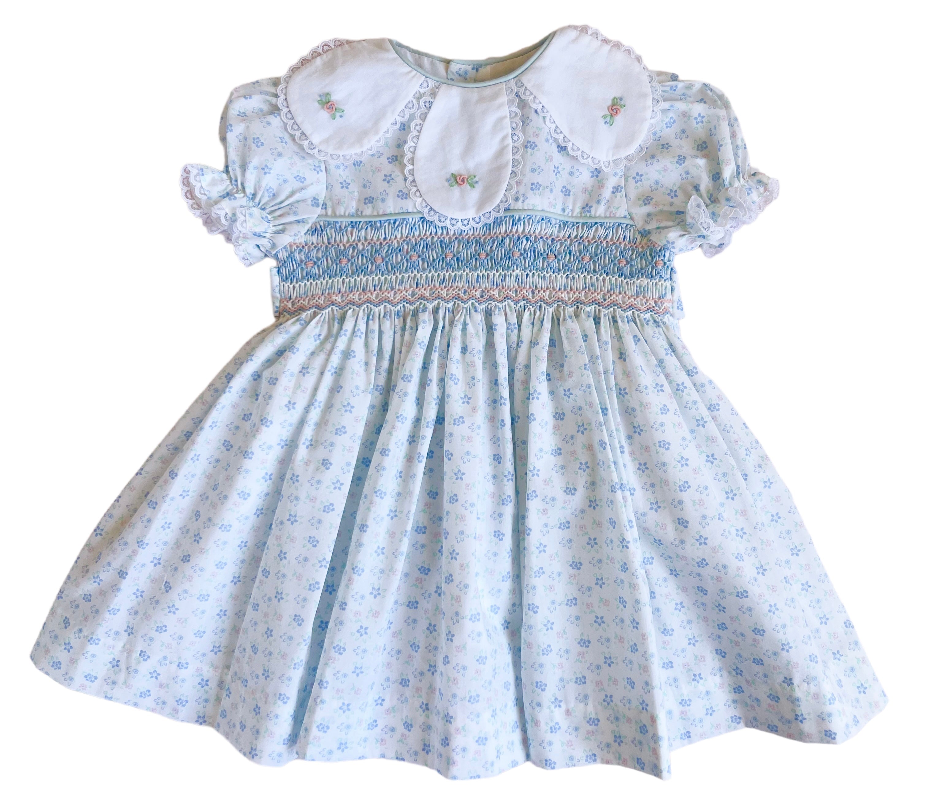 The Petal Collar Smocked Dress - Teacup Floral