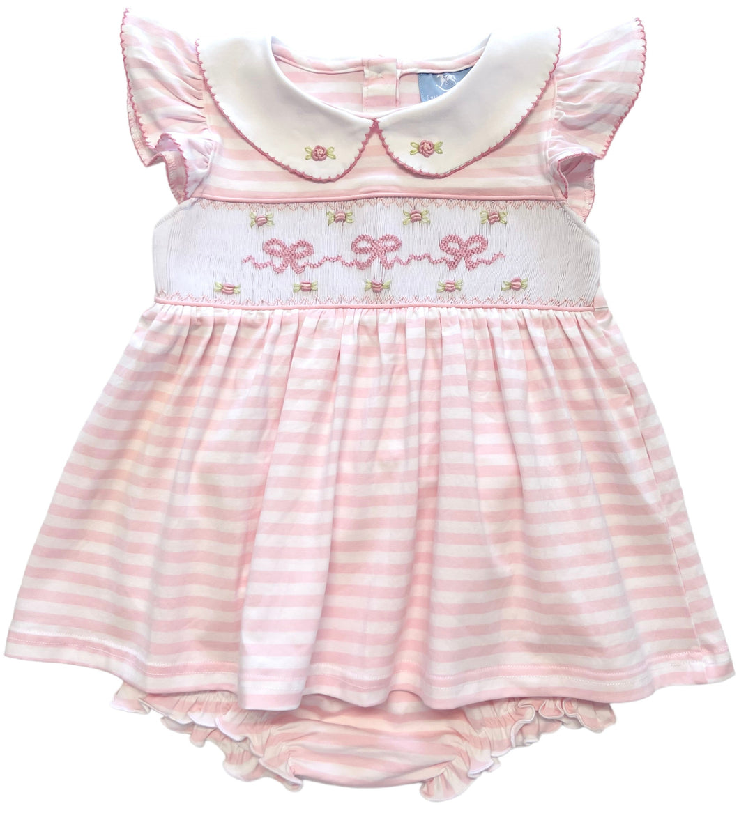The Smocked Layette Set - Baby Pink Bows & Rosettes