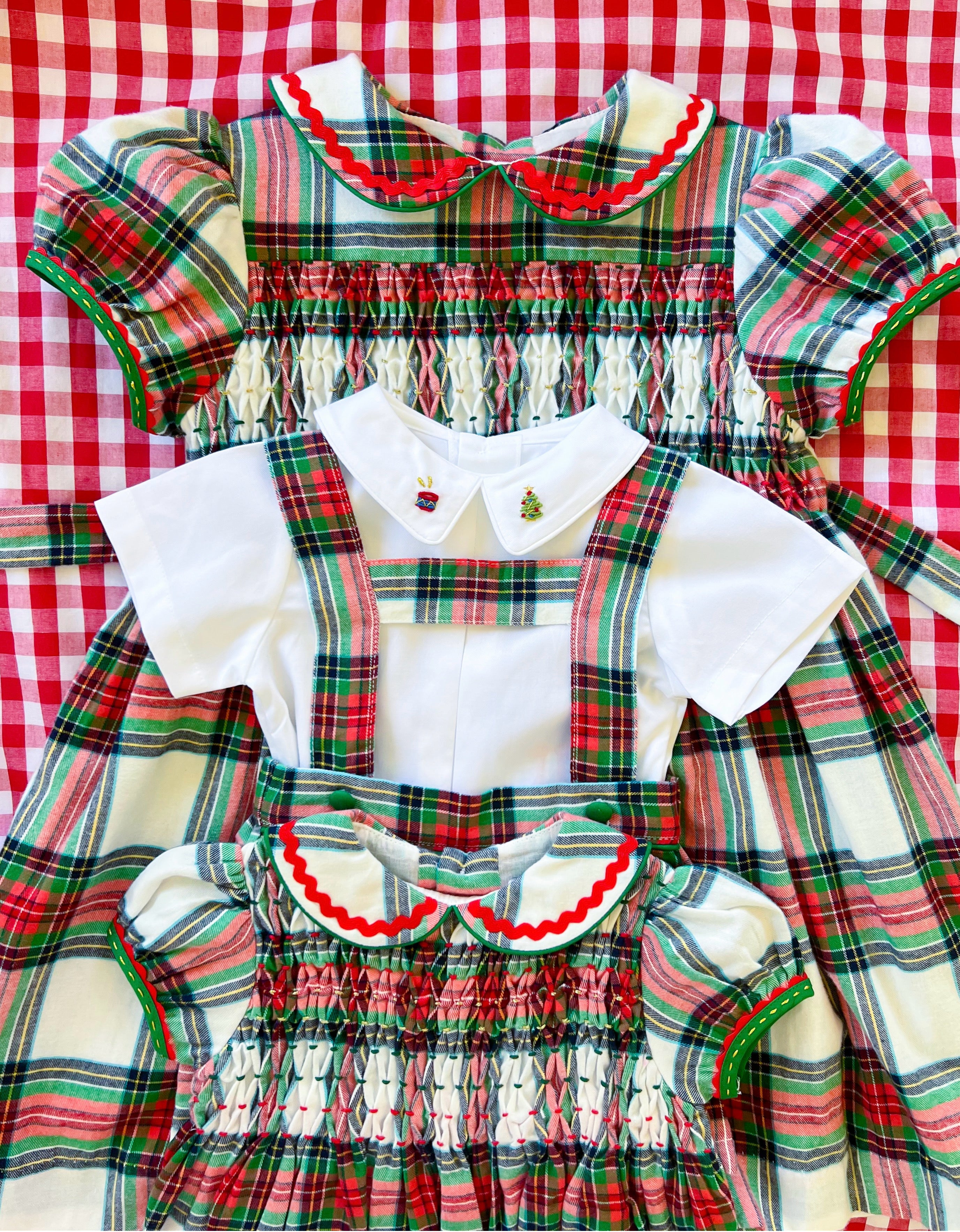 {Sutherby Boys} Signature Suspender Shorts ~ Christmas Fair Tartan