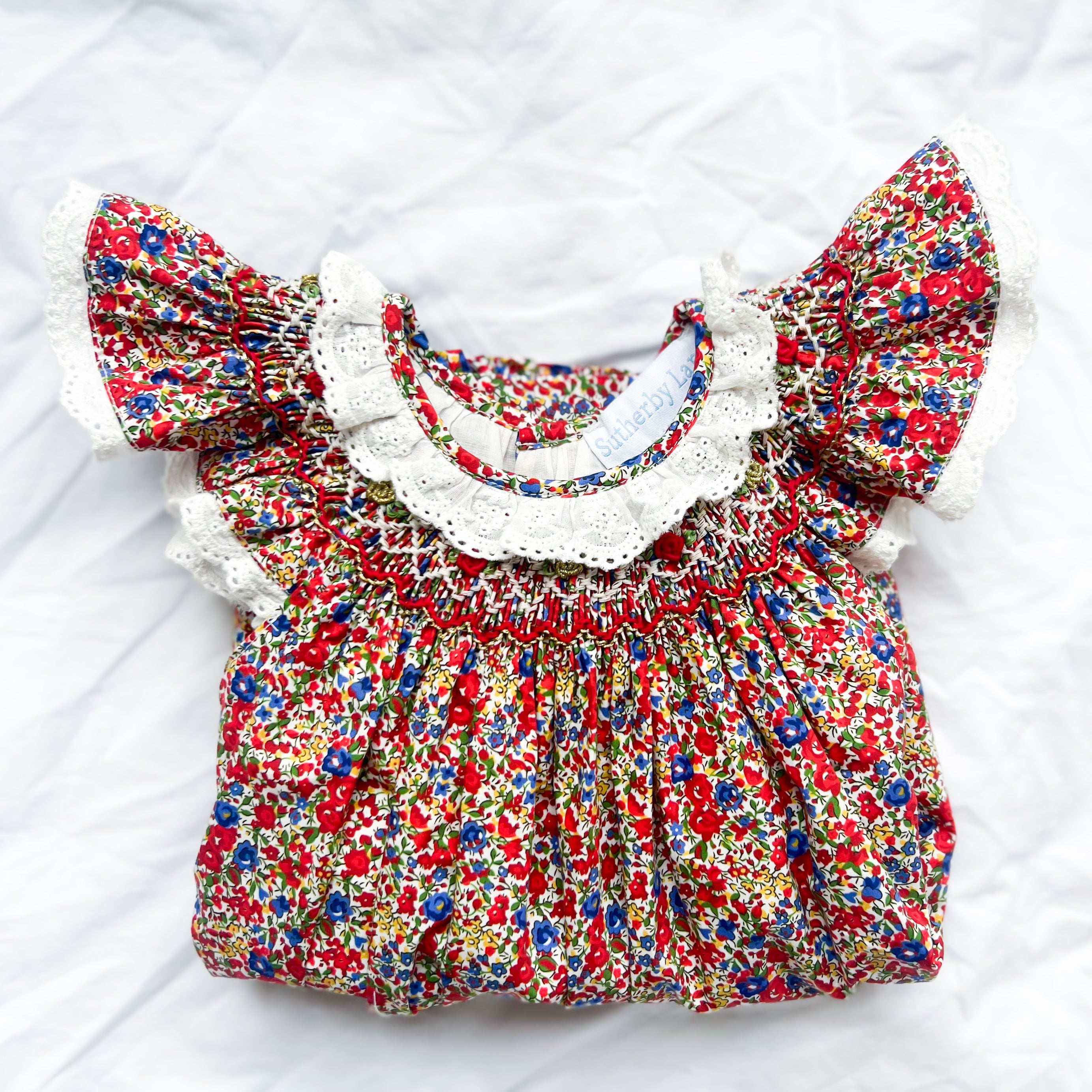 {Sutherby Girls} The Smocked Bishop Set - Festive Floral