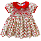{Sutherby Girls} Signature Smocked Dress ~ Holiday Garland Trellis