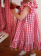{Sutherby Girls} Signature ‘Mabel' Capelet Daygown ~ Red Picnic Gingham