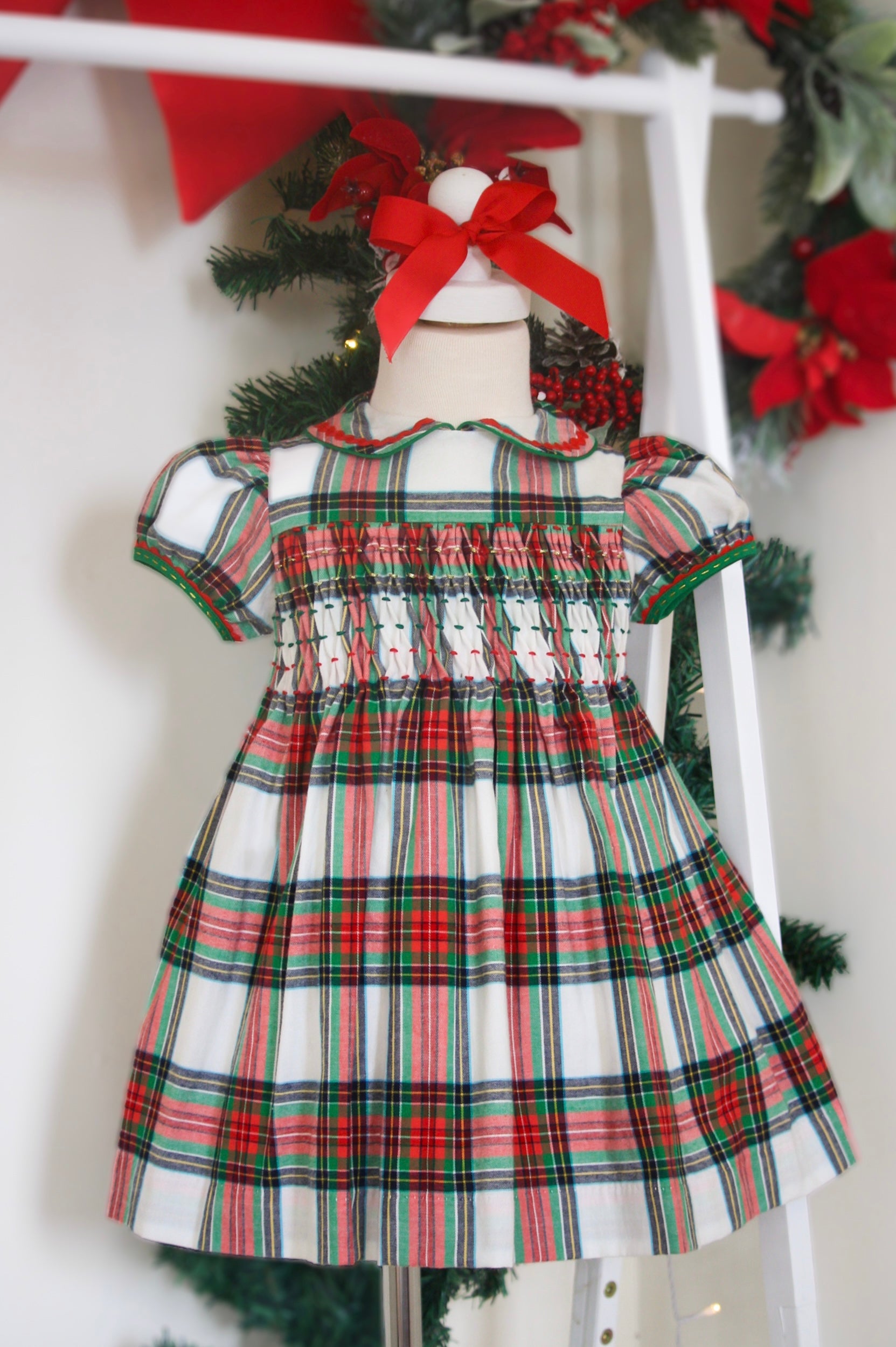 {Sutherby Girls} Signature Smocked Dress ~ Christmas Fair Tartan