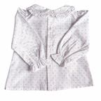 Signature Sutherby Blouse ~ White/Blue Swiss Dot ~ Long-Sleeved
