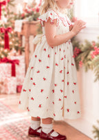 {Sutherby Girls} Signature Smocked Dress ~ Crimson Posy