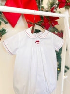 {Sutherby Boys} Signature Smocked Romper ~ Jolly St Nick
