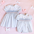 The Petal Collar Smocked Dress - Teacup Floral