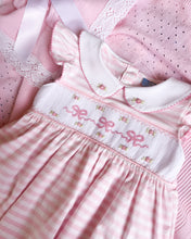 Load image into Gallery viewer, The Smocked Layette Set - Baby Pink Bows &amp; Rosettes
