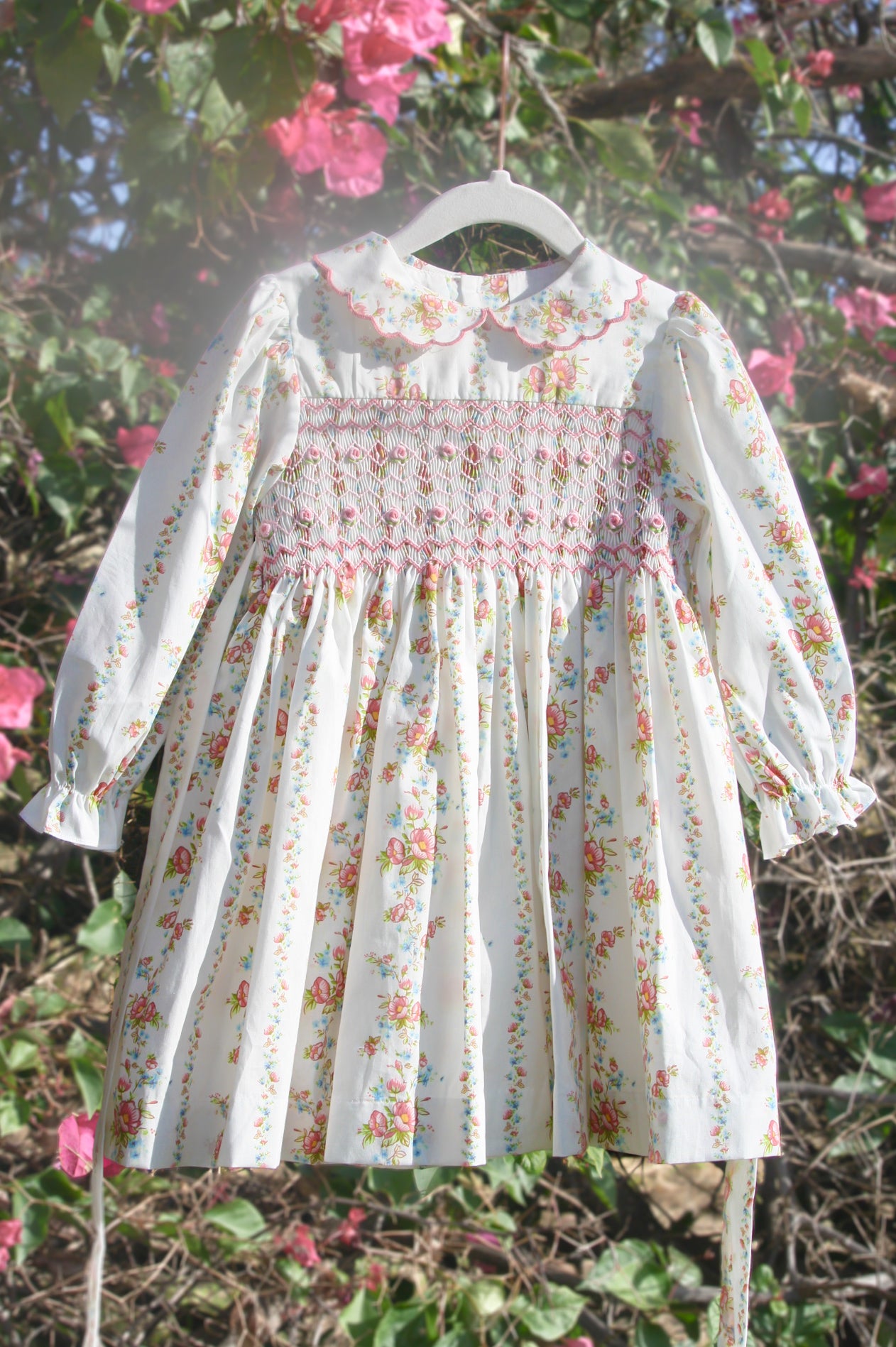 {Sutherby Girls} Signature Smocked Dress ~ Vintage Wallpaper Floral