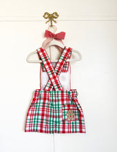 Load image into Gallery viewer, Gingerbread Plaid Shortall
