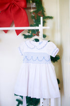 {Sutherby Girls} Signature Celebration Smocked Dress ~ Pale Blue/White