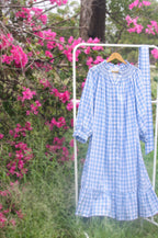 {Sutherby Ladies} 'Madeline' ~ Blue Gingham Linen
