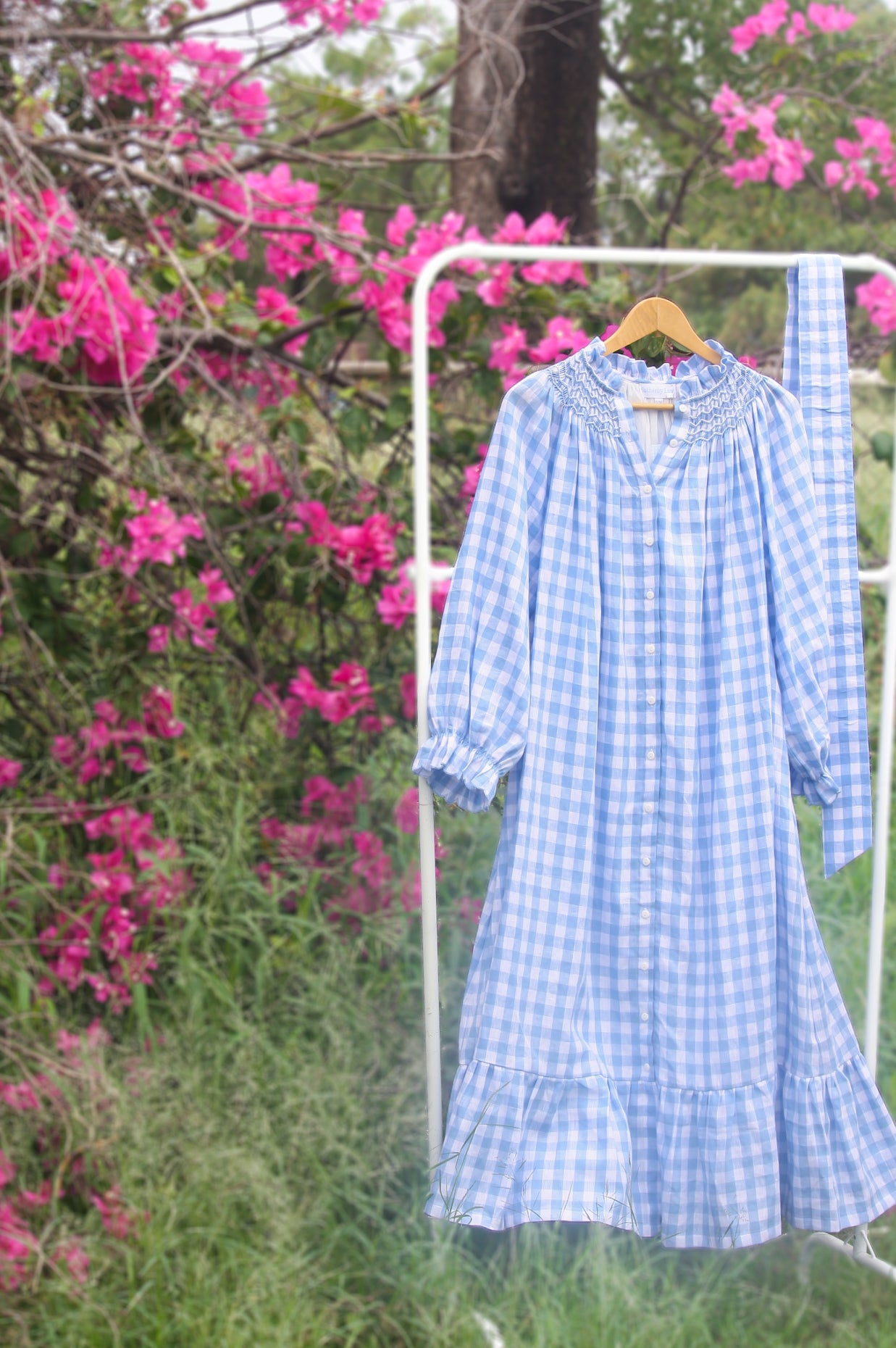 {Sutherby Ladies} 'Madeline' ~ Blue Gingham Linen