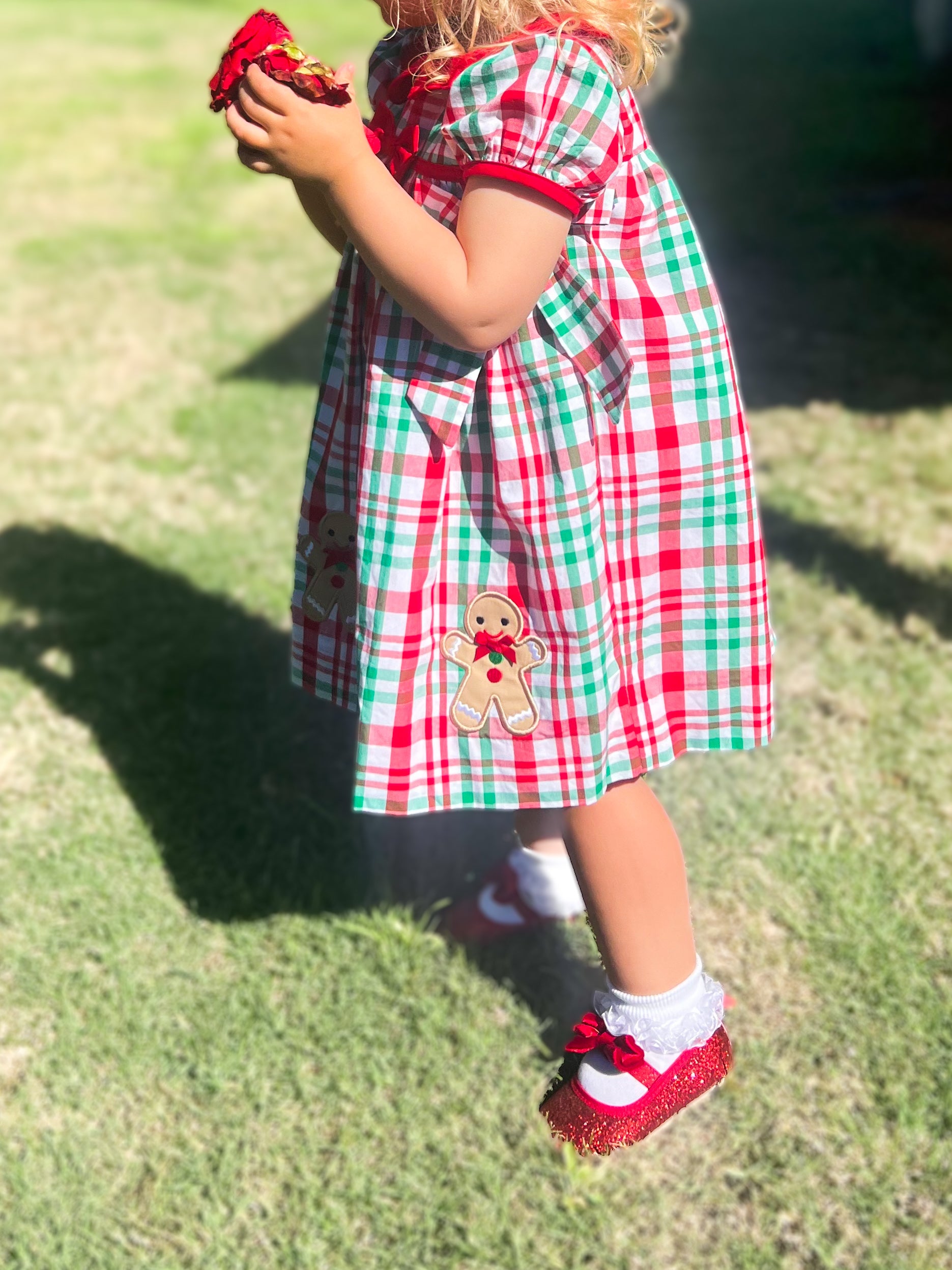 {Sutherby Girls} Gingerbread Plaid Dress ~ FARMHOUSE SALE