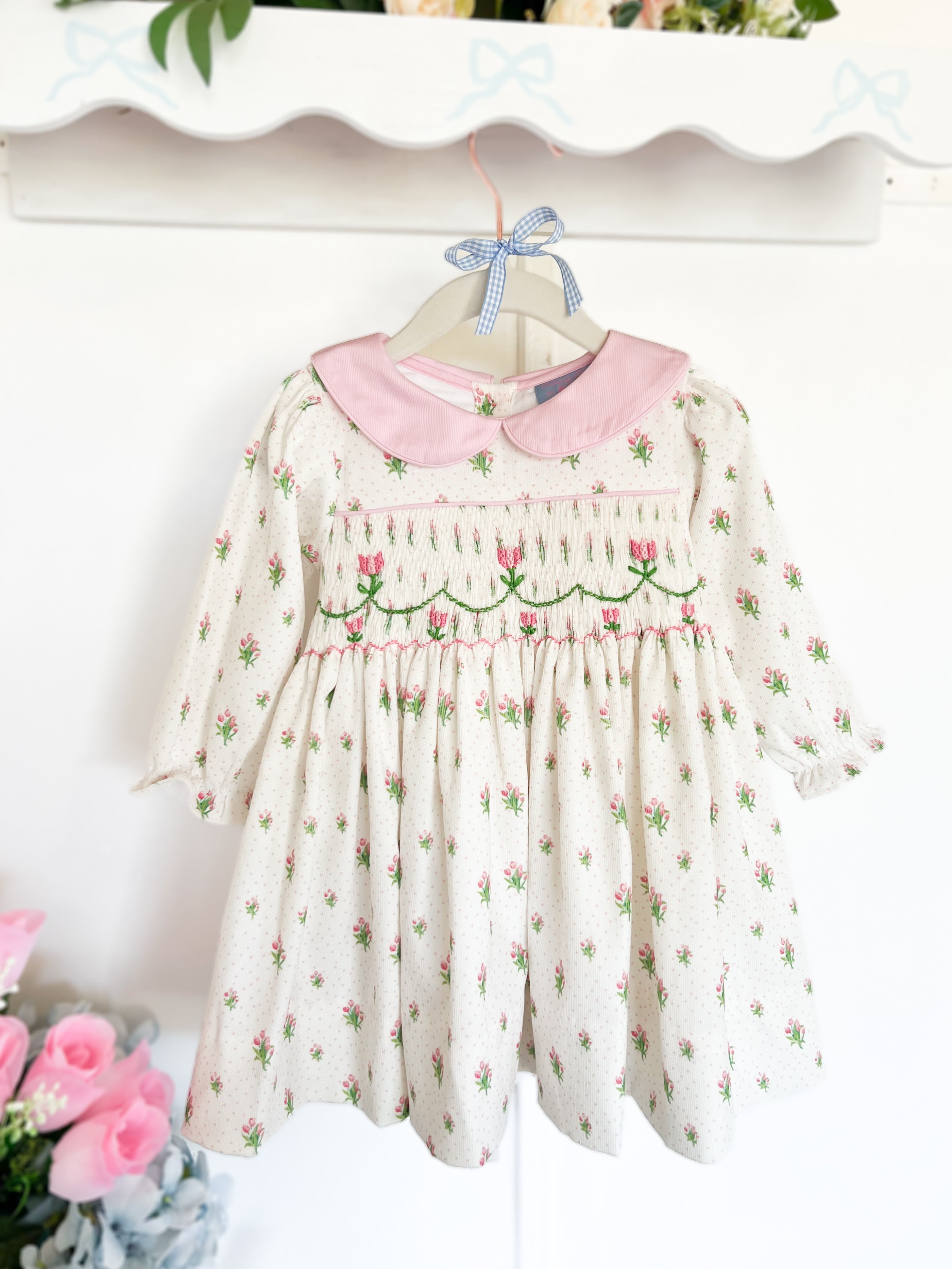 {Sutherby Girls} Signature Smocked Dress - Garden Tulips