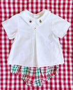 {Sutherby Boys} Nostalgic Embroidered Shirt ~ Heirloom White/Red