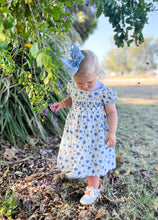 Load image into Gallery viewer, The Smocked Dress - Royal Blue Bouquet
