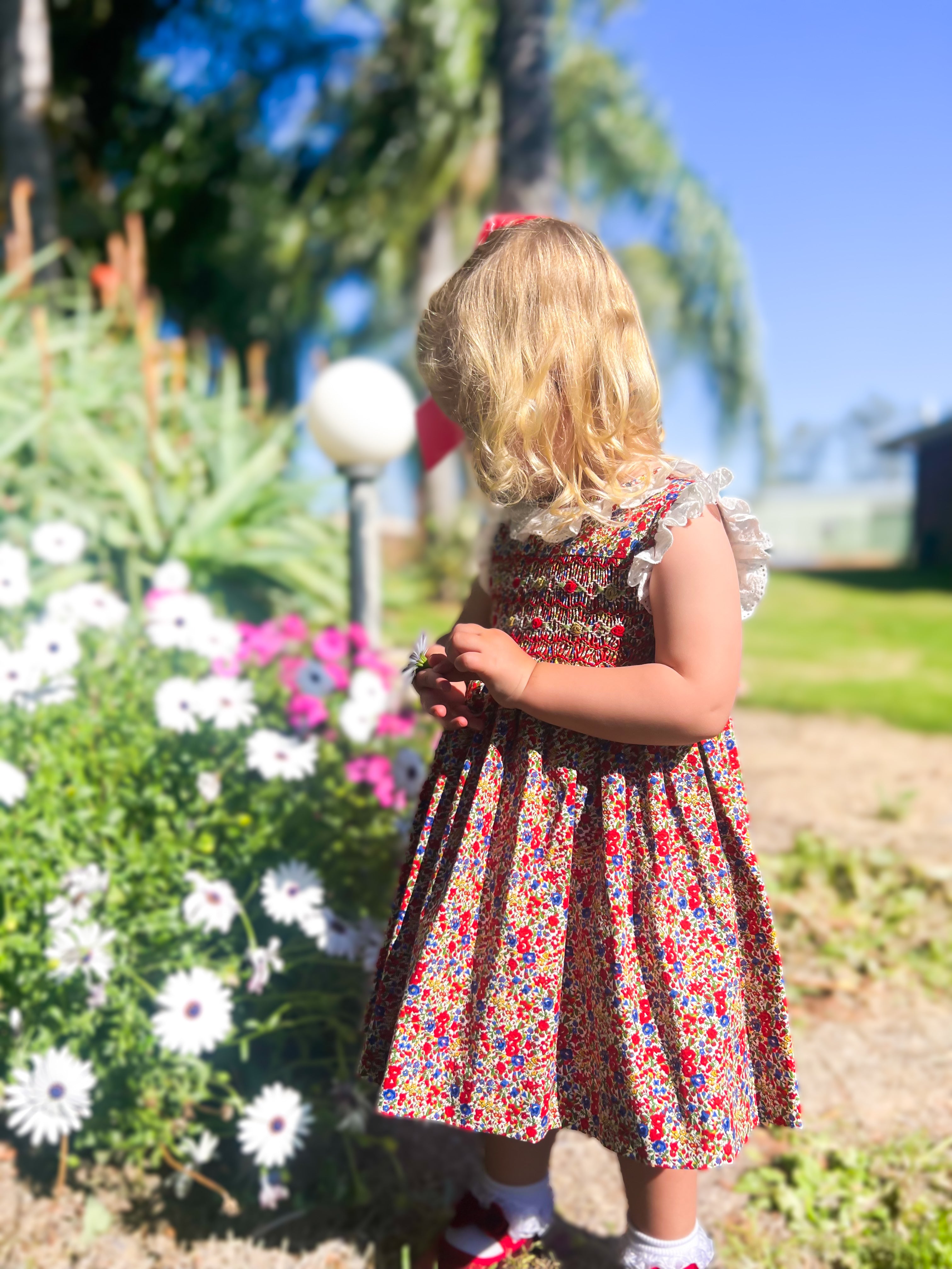 {Sutherby Girls} Signature Smocked Dress ~ Festive Floral