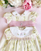 {Sutherby Girls} Signature Smocked Dress - Bunnies & Tulips