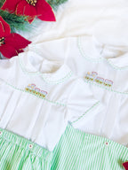 {Sutherby Boys} Festive Train 2pc Set ~ Peppermint Green Striped