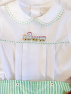 {Sutherby Boys} Festive Train 2pc Set ~ Peppermint Green Striped