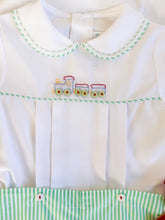 Load image into Gallery viewer, Festive Train 2pc Set ~ Peppermint Green Striped
